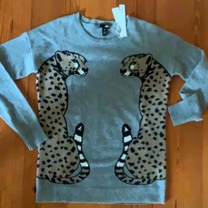 AQUA Bloomingdales Cheetah sweater - S